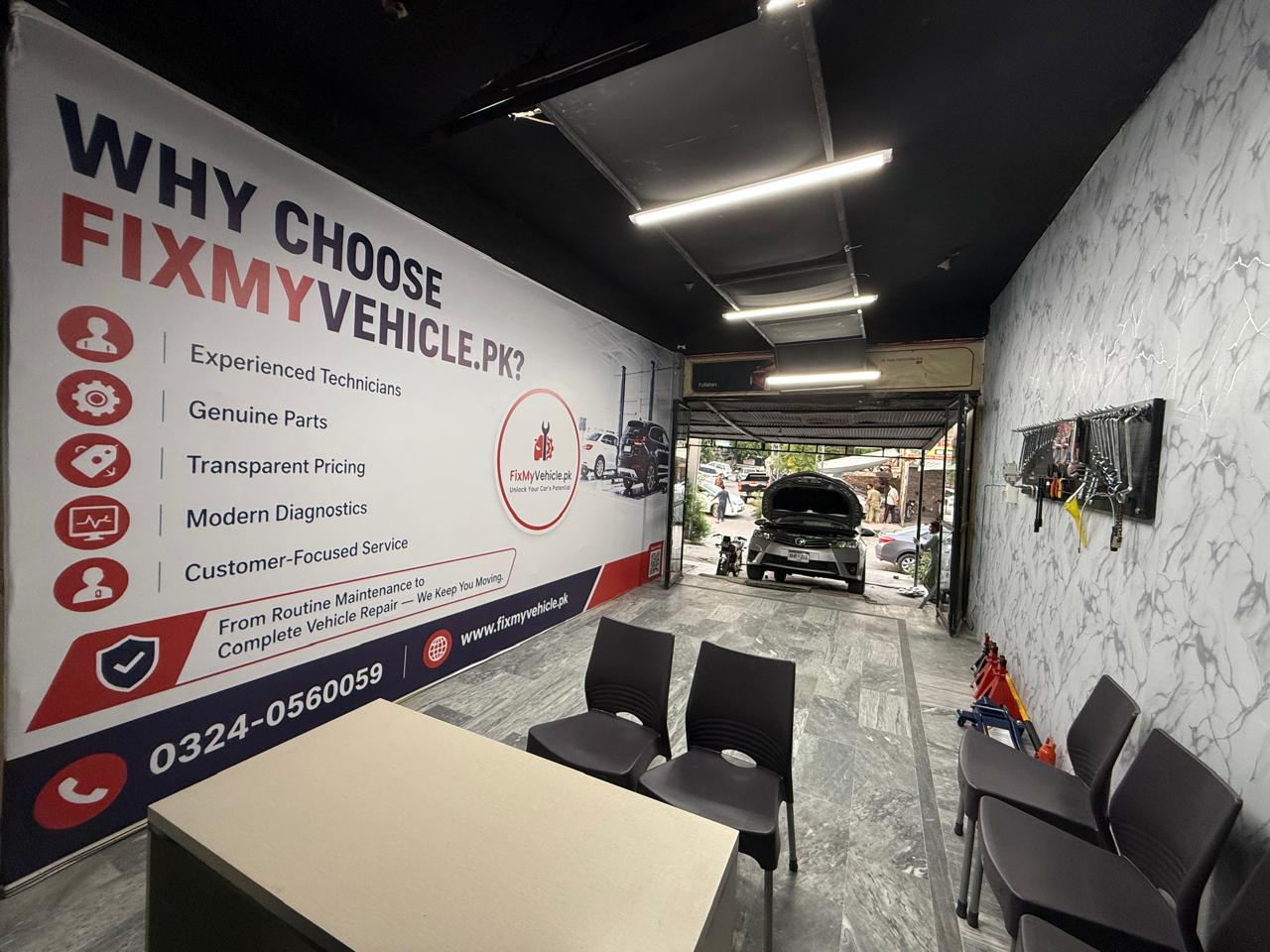FixMyVehicle workshop interior - fleet maintenance in Islamabad